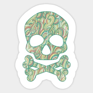 Skull and Bones Halloween Art Sticker